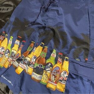 Big Dogs Navy Swim Shorts with Beer Bottle Design